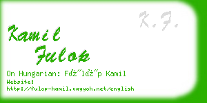 kamil fulop business card